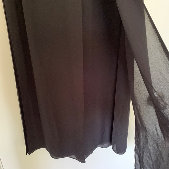 Tahari ASL Timmy Black Wide Leg Chiffon Overlay Pants Sz S NWT - Picture 5 of 8